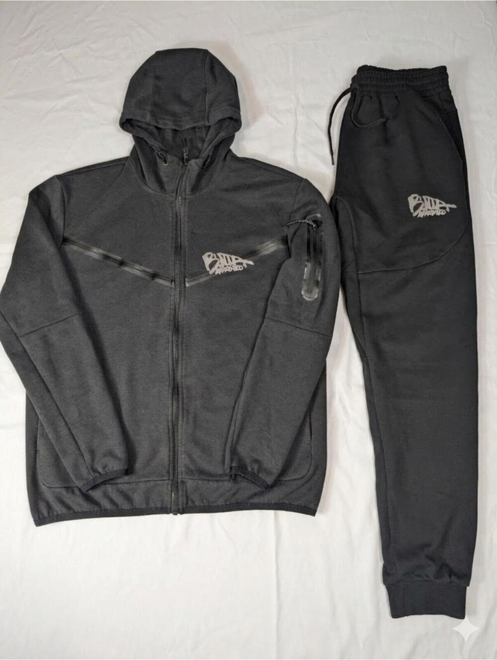Butta Approved Men’s Black Tech Tracksuit Set 2XL Hoodie Joggers READ DESC
